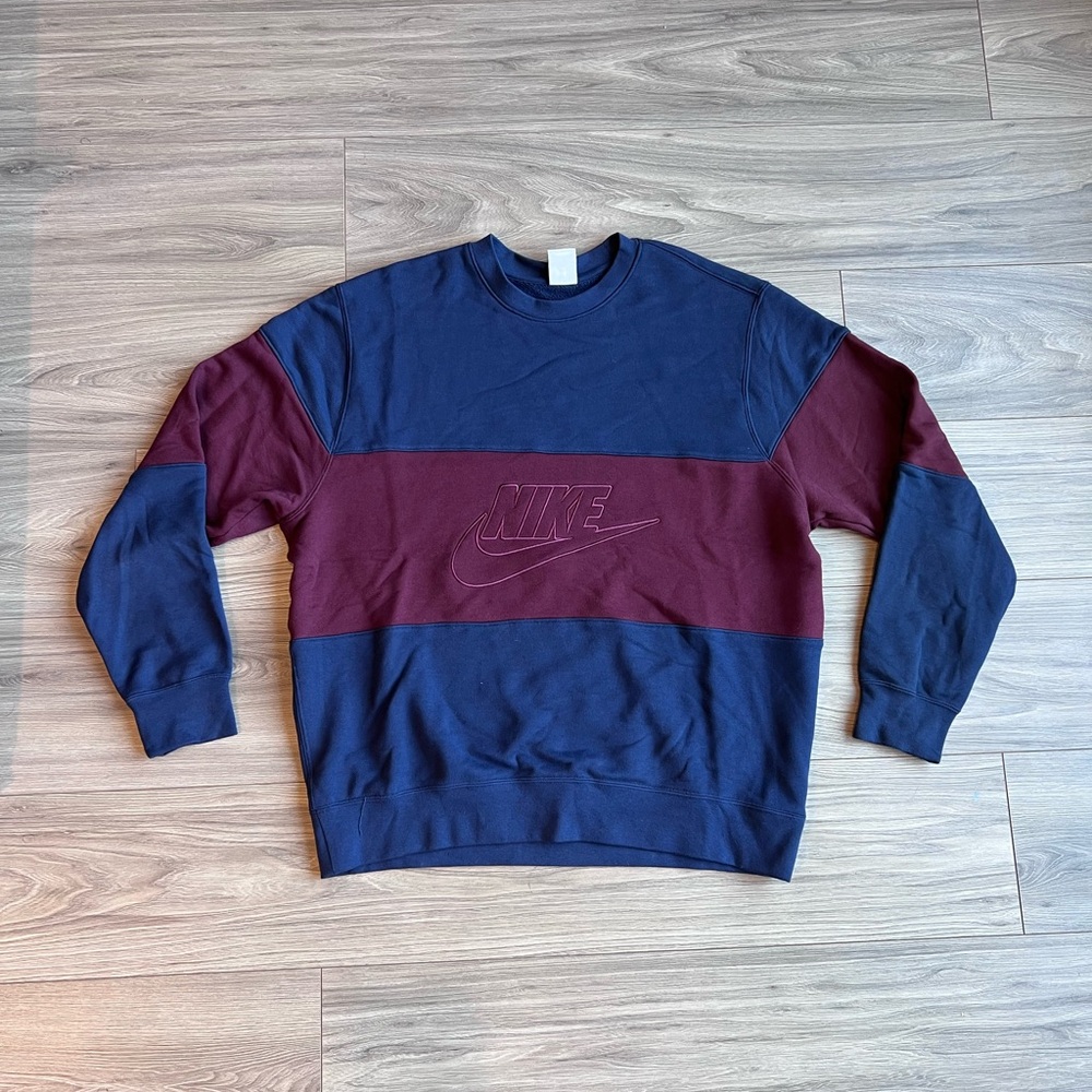 Nike Men's Crewneck Sweater in Navy and Maroon